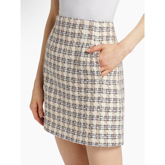 NEW NWT Veronica Beard Roman Skirt Ivory/ Camel Tweed Size 2 - Picture 2 of 8